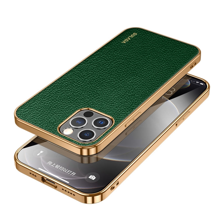 جراب هاتف SULADA مقاوم للصدمات من مادة TPU + جلد يدوي الصنع، لهاتف iPhone 14، وiPhone 14 Plus، وiPhone 14 Pro، وiPhone 14 Pro Max