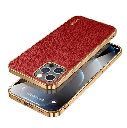 جراب هاتف SULADA مقاوم للصدمات من مادة TPU + جلد يدوي الصنع، لهاتف iPhone 14، وiPhone 14 Plus، وiPhone 14 Pro، وiPhone 14 Pro Max