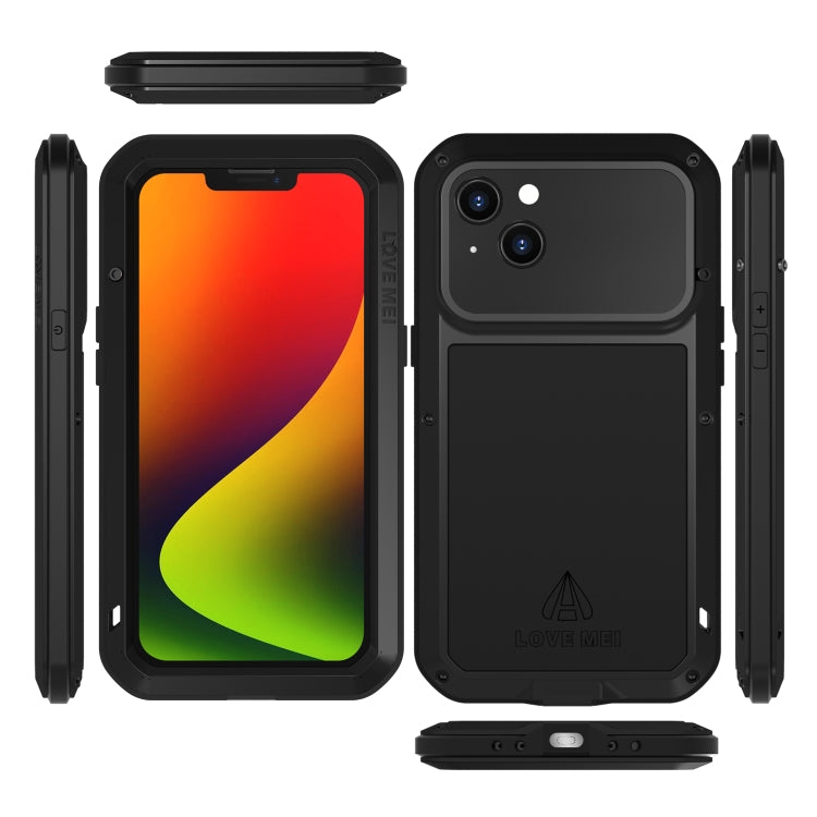 جراب هاتف معدني مقاوم للصدمات والماء والغبار من LOVE MEI، لهاتف iPhone 14، وiPhone 14 Plus، وiPhone 14 Pro، وiPhone 14 Pro Max