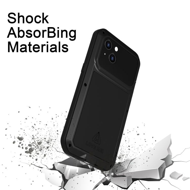جراب هاتف معدني مقاوم للصدمات والماء والغبار من LOVE MEI، لهاتف iPhone 14، وiPhone 14 Plus، وiPhone 14 Pro، وiPhone 14 Pro Max