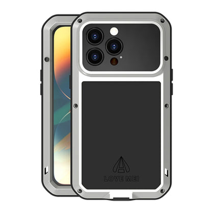 جراب هاتف معدني مقاوم للصدمات والماء والغبار من LOVE MEI، لهاتف iPhone 14، وiPhone 14 Plus، وiPhone 14 Pro، وiPhone 14 Pro Max
