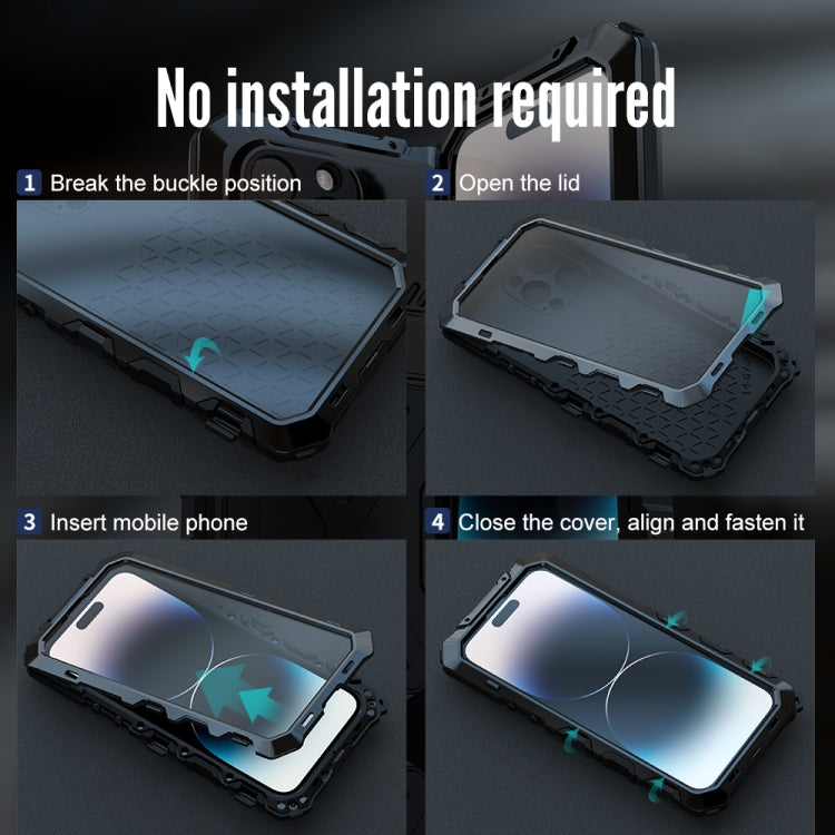 جراب هاتف R-JUST مقاوم للماء والغبار والصدمات، لهاتف iPhone 14 Pro Max، وiPhone 14 Pro، وiPhone 14 Plus، وiPhone 14