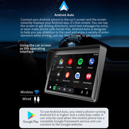 مشغل وسائط متعددة لاسلكي CarPlay مقاس 7 بوصات بدقة 1080 بكسل وشاشة لمس IPS وMP5 وشاشة بلوتوث، B600W
