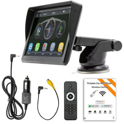 مشغل وسائط متعددة لاسلكي CarPlay مقاس 7 بوصات بدقة 1080 بكسل وشاشة لمس IPS وMP5 وشاشة بلوتوث، B600W