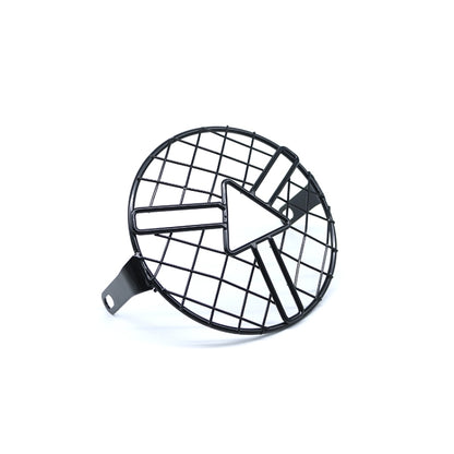Motorcycle Headlight Arrowhead Grill Guard Retro Round Lamp Grill Cover, Arrowhead Grill Guard