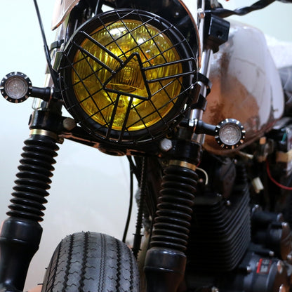 Motorcycle Headlight Arrowhead Grill Guard Retro Round Lamp Grill Cover, Arrowhead Grill Guard