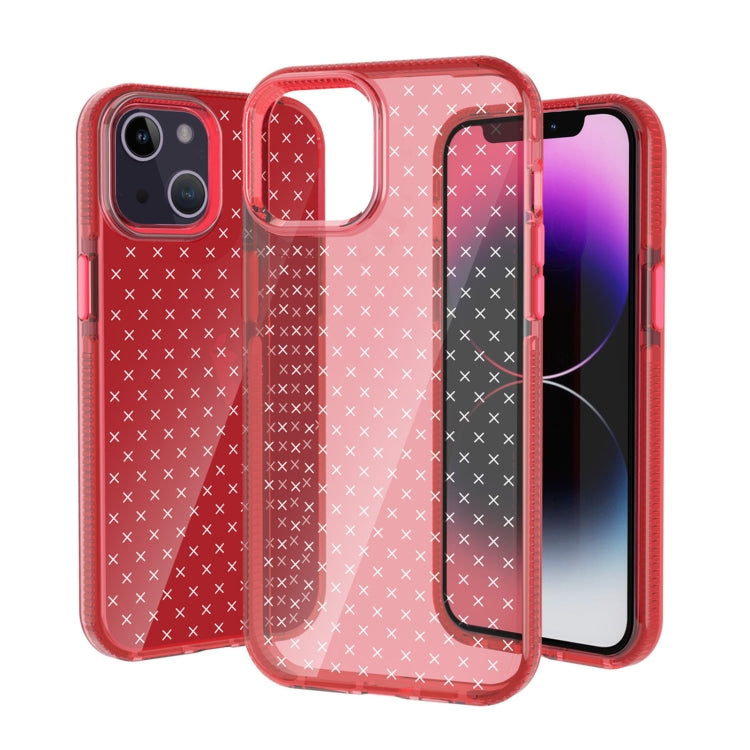 جراب هاتف شفاف من مادة TPU بنمط شبكي، مناسب لأجهزة iPhone 14 وiPhone 14 Plus وiPhone 14 Pro وiPhone 14 Pro Max