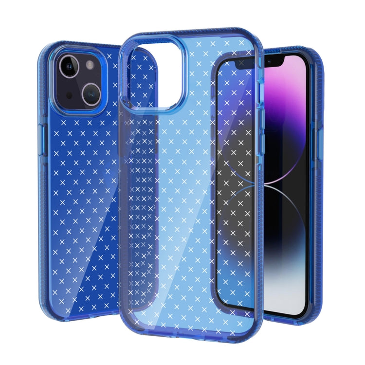 جراب هاتف شفاف من مادة TPU بنمط شبكي، مناسب لأجهزة iPhone 14 وiPhone 14 Plus وiPhone 14 Pro وiPhone 14 Pro Max