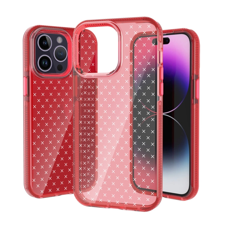 جراب هاتف شفاف من مادة TPU بنمط شبكي، مناسب لأجهزة iPhone 14 وiPhone 14 Plus وiPhone 14 Pro وiPhone 14 Pro Max