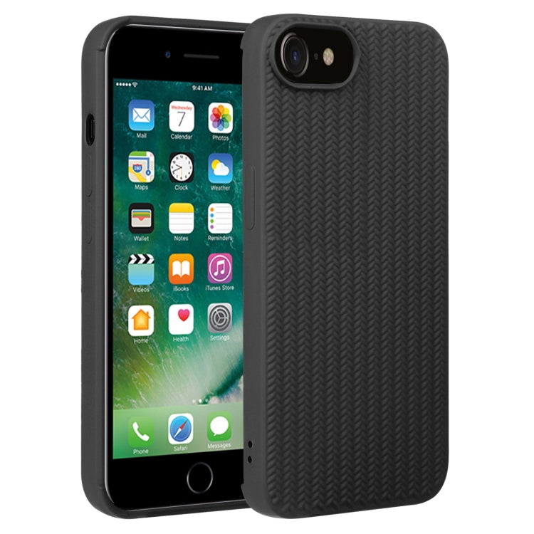 جراب هاتف من السيليكون بنسيج منسوج، لهاتف iPhone SE 2022 / SE 2020 / 7 / 8، لهاتف iPhone 7 Plus / 8 Plus