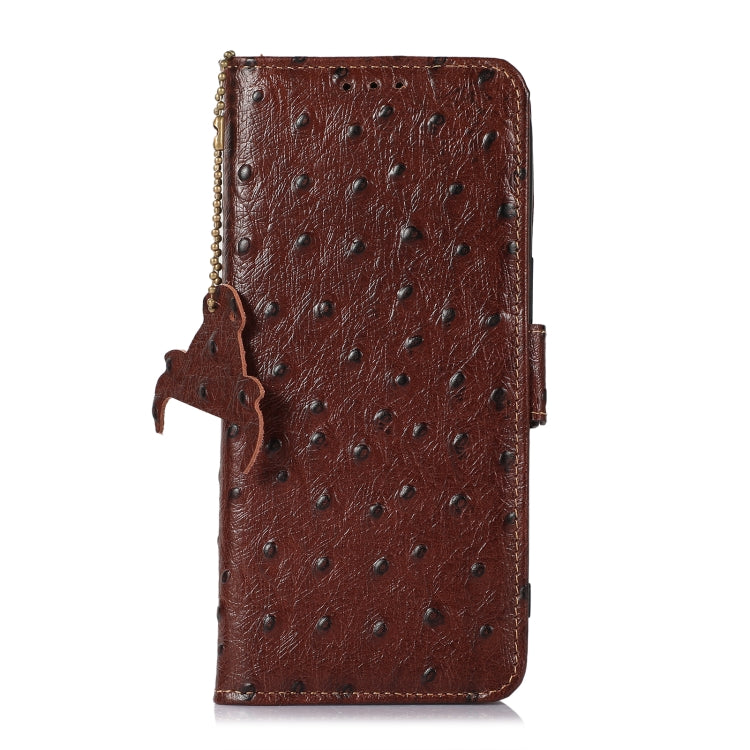 Ostrich Pattern Genuine Leather RFID Phone Case, For iPhone 15 Pro Max, For iPhone 15 Pro, For iPhone 15 Plus, For iPhone 15, For iPhone 14 Plus, For iPhone 14, For iPhone 14 Pro, For iPhone 14 Pro Max
