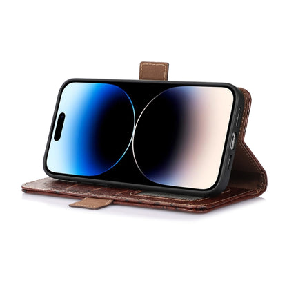 Ostrich Pattern Genuine Leather RFID Phone Case, For iPhone 15 Pro Max, For iPhone 15 Pro, For iPhone 15 Plus, For iPhone 15, For iPhone 14 Plus, For iPhone 14, For iPhone 14 Pro, For iPhone 14 Pro Max