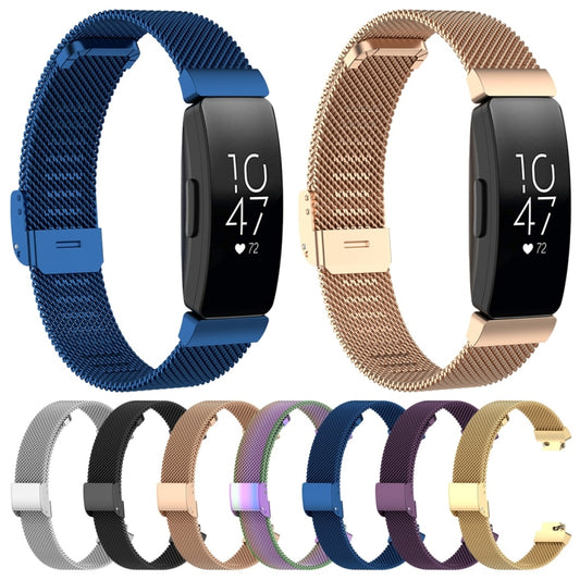 Stainless Steel Metal Mesh Wrist Strap Watch Band for Fitbit Inspire / Inspire HR / Ace 2, Size: S, Size: L