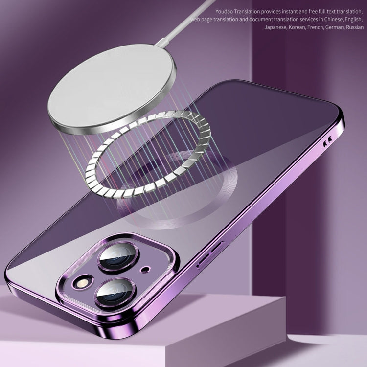 جراب هاتف من مادة TPU مطلي بالكهرباء MagSafe مع غشاء عدسة، لهاتف iPhone 14، وiPhone 14 Pro، وiPhone 14 Plus، وiPhone 14 Pro Max، وiPhone 13، وiPhone 13 Pro