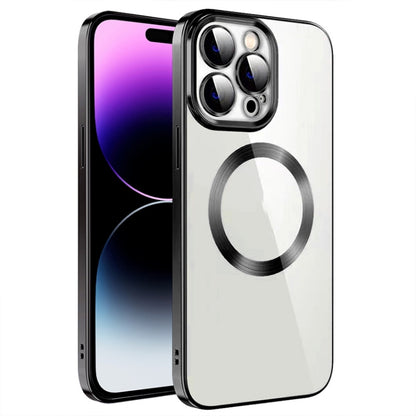جراب هاتف من مادة TPU مطلي بالكهرباء MagSafe مع غشاء عدسة، لهاتف iPhone 14، وiPhone 14 Pro، وiPhone 14 Plus، وiPhone 14 Pro Max، وiPhone 13، وiPhone 13 Pro