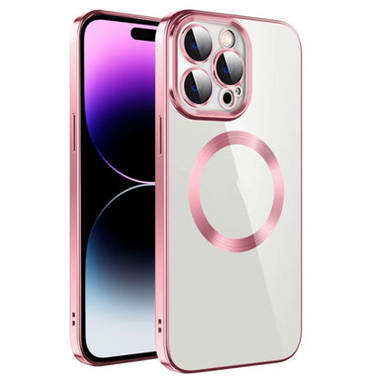 جراب هاتف من مادة TPU مطلي بالكهرباء MagSafe مع غشاء عدسة، لهاتف iPhone 14، وiPhone 14 Pro، وiPhone 14 Plus، وiPhone 14 Pro Max، وiPhone 13، وiPhone 13 Pro
