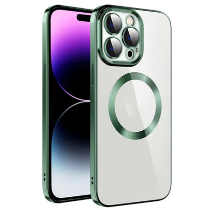 جراب هاتف من مادة TPU مطلي بالكهرباء MagSafe مع غشاء عدسة، لهاتف iPhone 14، وiPhone 14 Pro، وiPhone 14 Plus، وiPhone 14 Pro Max، وiPhone 13، وiPhone 13 Pro