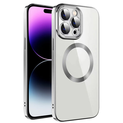 جراب هاتف من مادة TPU مطلي بالكهرباء MagSafe مع غشاء عدسة، لهاتف iPhone 14، وiPhone 14 Pro، وiPhone 14 Plus، وiPhone 14 Pro Max، وiPhone 13، وiPhone 13 Pro