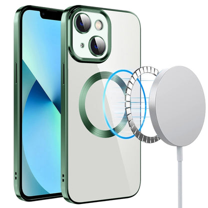 جراب هاتف من مادة TPU مطلي بالكهرباء MagSafe مع غشاء عدسة، لهاتف iPhone 14، وiPhone 14 Pro، وiPhone 14 Plus، وiPhone 14 Pro Max، وiPhone 13، وiPhone 13 Pro