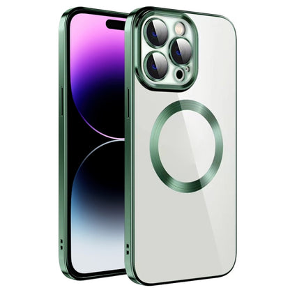 جراب هاتف من مادة TPU مطلي بالكهرباء MagSafe مع غشاء عدسة، لهاتف iPhone 14، وiPhone 14 Pro، وiPhone 14 Plus، وiPhone 14 Pro Max، وiPhone 13، وiPhone 13 Pro