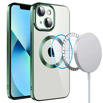 جراب هاتف من مادة TPU مطلي بالكهرباء MagSafe مع غشاء عدسة، لهاتف iPhone 14، وiPhone 14 Pro، وiPhone 14 Plus، وiPhone 14 Pro Max، وiPhone 13، وiPhone 13 Pro