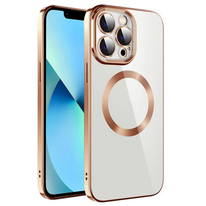 جراب هاتف من مادة TPU مطلي بالكهرباء MagSafe مع غشاء عدسة، لهاتف iPhone 14، وiPhone 14 Pro، وiPhone 14 Plus، وiPhone 14 Pro Max، وiPhone 13، وiPhone 13 Pro