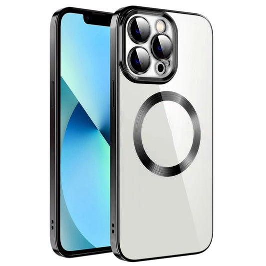 جراب هاتف من مادة TPU مطلي بالكهرباء MagSafe مع غشاء عدسة، لهاتف iPhone 13 Pro Max، وiPhone 12، وiPhone 12 Pro، وiPhone 12 Pro Max