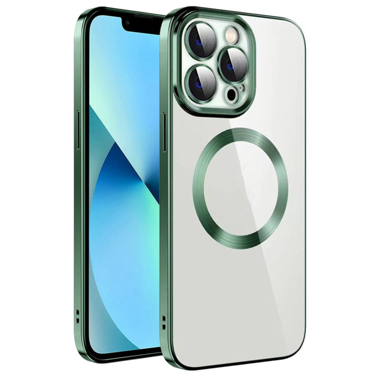 جراب هاتف من مادة TPU مطلي بالكهرباء MagSafe مع غشاء عدسة، لهاتف iPhone 13 Pro Max، وiPhone 12، وiPhone 12 Pro، وiPhone 12 Pro Max