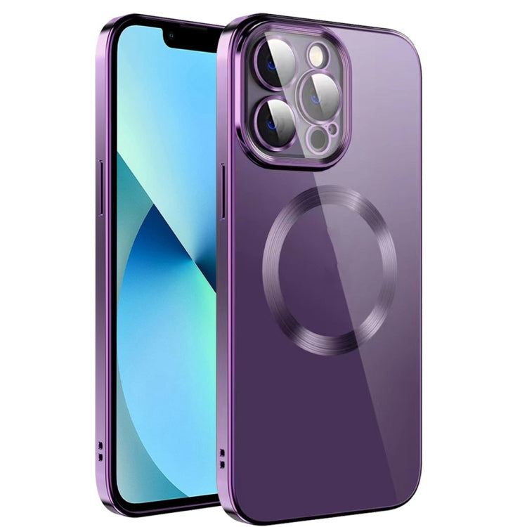 جراب هاتف من مادة TPU مطلي بالكهرباء MagSafe مع غشاء عدسة، لهاتف iPhone 13 Pro Max، وiPhone 12، وiPhone 12 Pro، وiPhone 12 Pro Max