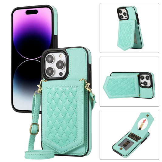 جراب هاتف RFID بملمس معيني مع حبل و مرآة، مناسب لـ iPhone 14 Pro Max، iPhone 14 Pro، iPhone 14، iPhone 14 Plus، iPhone 13 Pro Max، iPhone 13 Pro، iPhone 13، iPhone 13 mini، iPhone 12 Pro Max