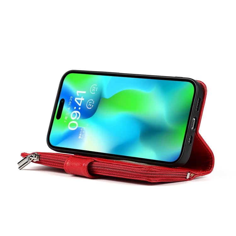 جراب هاتف من الجلد بسحاب من الألياف الدقيقة، مناسب لأجهزة iPhone 14 Pro Max وiPhone 14 Pro وiPhone 14 وiPhone 14 Plus