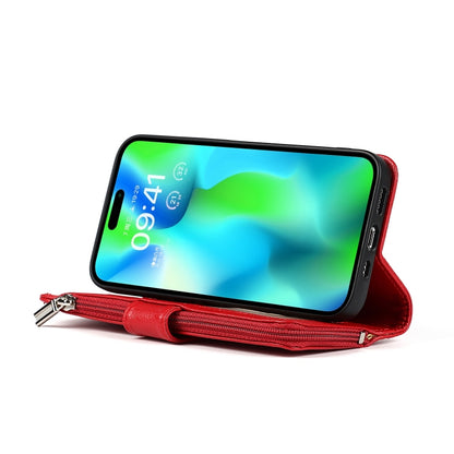 جراب هاتف من الجلد بسحاب من الألياف الدقيقة، مناسب لأجهزة iPhone 14 Pro Max وiPhone 14 Pro وiPhone 14 وiPhone 14 Plus