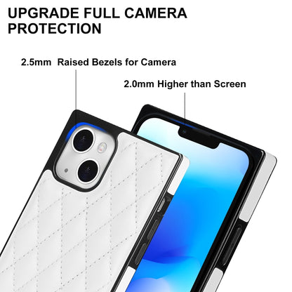 جراب هاتف جلدي من الألياف الدقيقة بتصميم معيني، مناسب لأجهزة iPhone 14 وiPhone 14 Plus وiPhone 14 Pro وiPhone 14 Pro Max