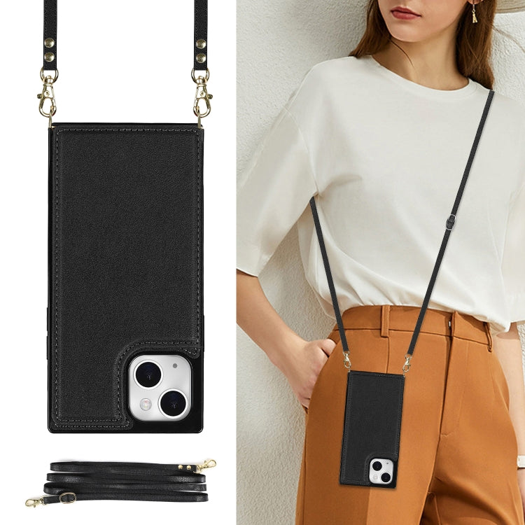 Cross-body Square Dual-Buckle Card Flip Wallet Phone Case, For iPhone 14, For iPhone 14 Plus, For iPhone 14 Pro, For iPhone 14 Pro Max
