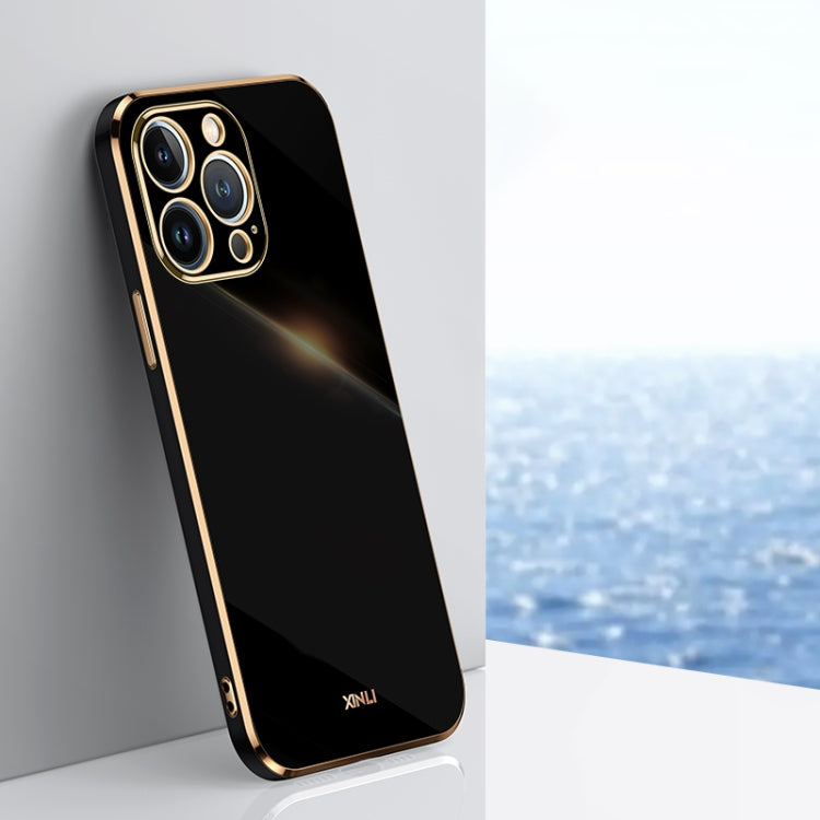 جراب هاتف XINLI ذو حافة مستقيمة 6D مطلي بالكهرباء من مادة TPU، لهاتف iPhone 13 Pro وiPhone 13 Pro Max