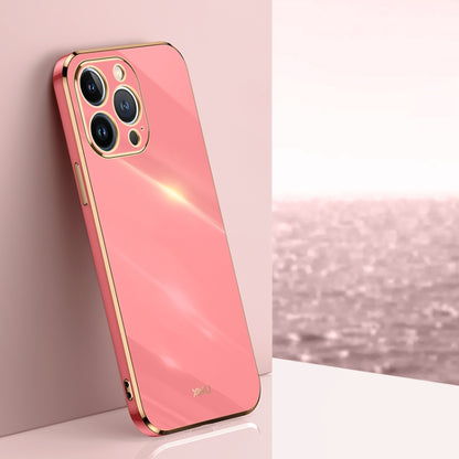 جراب هاتف XINLI ذو حافة مستقيمة 6D مطلي بالكهرباء من مادة TPU، لهاتف iPhone 13 Pro وiPhone 13 Pro Max