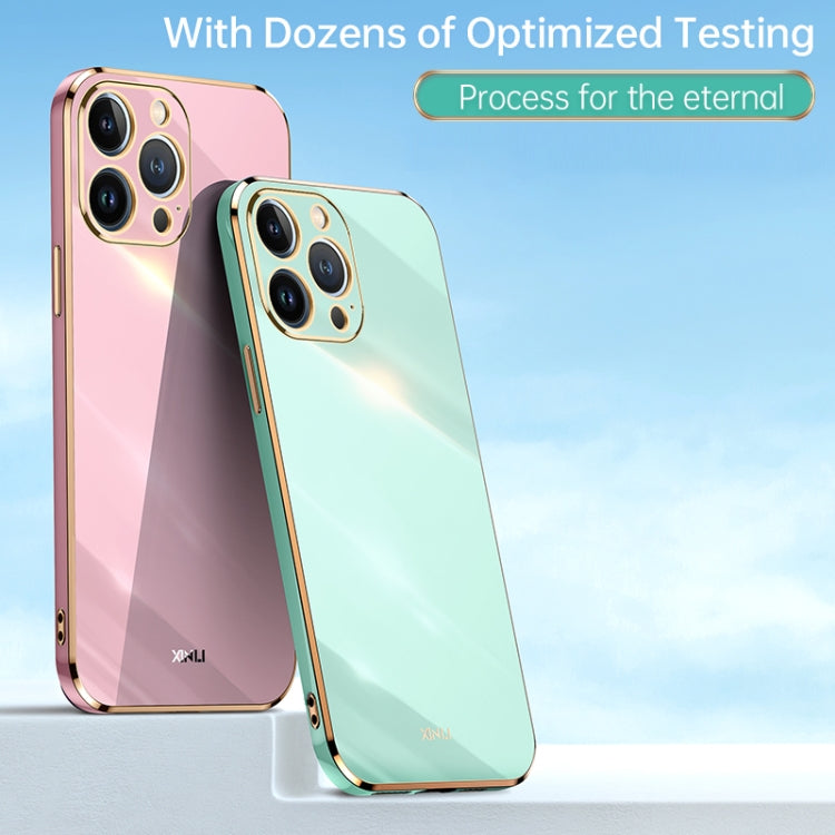 جراب هاتف XINLI ذو حافة مستقيمة 6D مطلي بالكهرباء من مادة TPU، لهاتف iPhone 13 Pro وiPhone 13 Pro Max