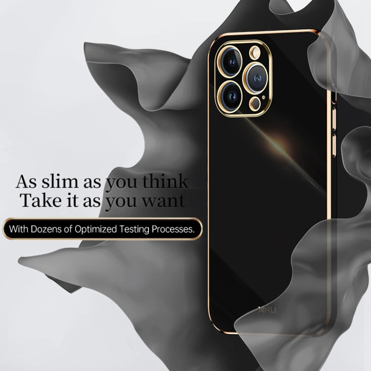 جراب هاتف XINLI ذو حافة مستقيمة 6D مطلي بالكهرباء من مادة TPU، لهاتف iPhone 13 Pro وiPhone 13 Pro Max