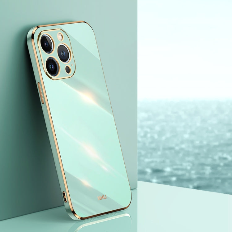 جراب هاتف XINLI ذو حافة مستقيمة 6D مطلي بالكهرباء من مادة TPU، لهاتف iPhone 13 Pro وiPhone 13 Pro Max