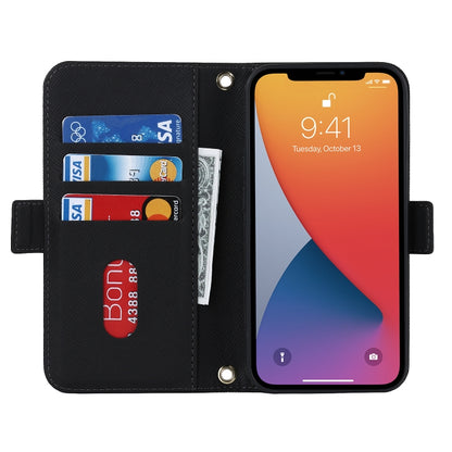 Cross Texture Lanyard Leather Phone Case, For iPhone 12 mini, For iPhone 11 Pro Max, For iPhone 11 Pro, For iPhone 8 Plus / 7 Plus, For iPhone 13, For iPhone 11, For iPhone XR, For iPhone SE 2022 / SE 2020 / 8 / 7