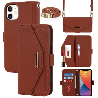 Cross Texture Lanyard Leather Phone Case, For iPhone 12 mini, For iPhone 11 Pro Max, For iPhone 11 Pro, For iPhone 8 Plus / 7 Plus, For iPhone 13, For iPhone 11, For iPhone XR, For iPhone SE 2022 / SE 2020 / 8 / 7