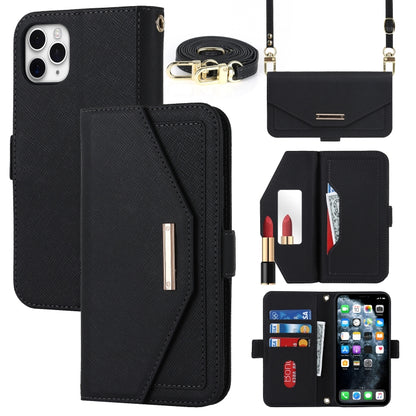 Cross Texture Lanyard Leather Phone Case, For iPhone 12 mini, For iPhone 11 Pro Max, For iPhone 11 Pro, For iPhone 8 Plus / 7 Plus, For iPhone 13, For iPhone 11, For iPhone XR, For iPhone SE 2022 / SE 2020 / 8 / 7