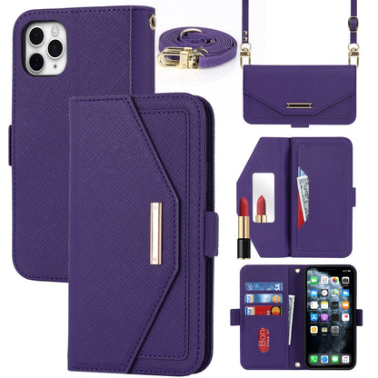 Cross Texture Lanyard Leather Phone Case, For iPhone 12 mini, For iPhone 11 Pro Max, For iPhone 11 Pro, For iPhone 8 Plus / 7 Plus, For iPhone 13, For iPhone 11, For iPhone XR, For iPhone SE 2022 / SE 2020 / 8 / 7