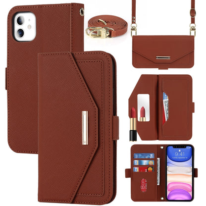 Cross Texture Lanyard Leather Phone Case, For iPhone 12 mini, For iPhone 11 Pro Max, For iPhone 11 Pro, For iPhone 8 Plus / 7 Plus, For iPhone 13, For iPhone 11, For iPhone XR, For iPhone SE 2022 / SE 2020 / 8 / 7