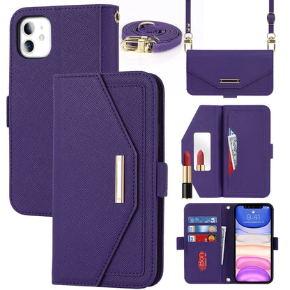 Cross Texture Lanyard Leather Phone Case, For iPhone 12 mini, For iPhone 11 Pro Max, For iPhone 11 Pro, For iPhone 8 Plus / 7 Plus, For iPhone 13, For iPhone 11, For iPhone XR, For iPhone SE 2022 / SE 2020 / 8 / 7