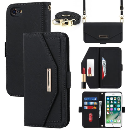 Cross Texture Lanyard Leather Phone Case, For iPhone 12 mini, For iPhone 11 Pro Max, For iPhone 11 Pro, For iPhone 8 Plus / 7 Plus, For iPhone 13, For iPhone 11, For iPhone XR, For iPhone SE 2022 / SE 2020 / 8 / 7