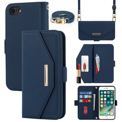 Cross Texture Lanyard Leather Phone Case, For iPhone 12 mini, For iPhone 11 Pro Max, For iPhone 11 Pro, For iPhone 8 Plus / 7 Plus, For iPhone 13, For iPhone 11, For iPhone XR, For iPhone SE 2022 / SE 2020 / 8 / 7