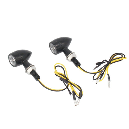For Kawasaki / Suzuki / Yamaha / Honda T-S002 1 Pair Motorcycle LED Mini Turn Signal Metal Retro Signal Light, For Kawasaki / Suzuki / Yamaha / Honda