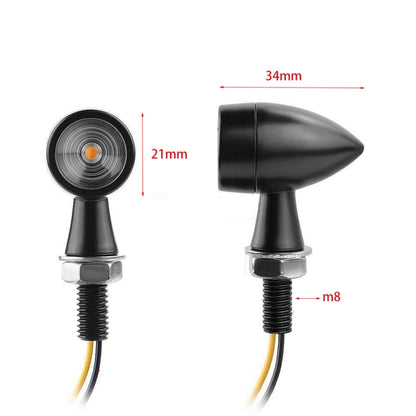 For Kawasaki / Suzuki / Yamaha / Honda T-S002 1 Pair Motorcycle LED Mini Turn Signal Metal Retro Signal Light, For Kawasaki / Suzuki / Yamaha / Honda