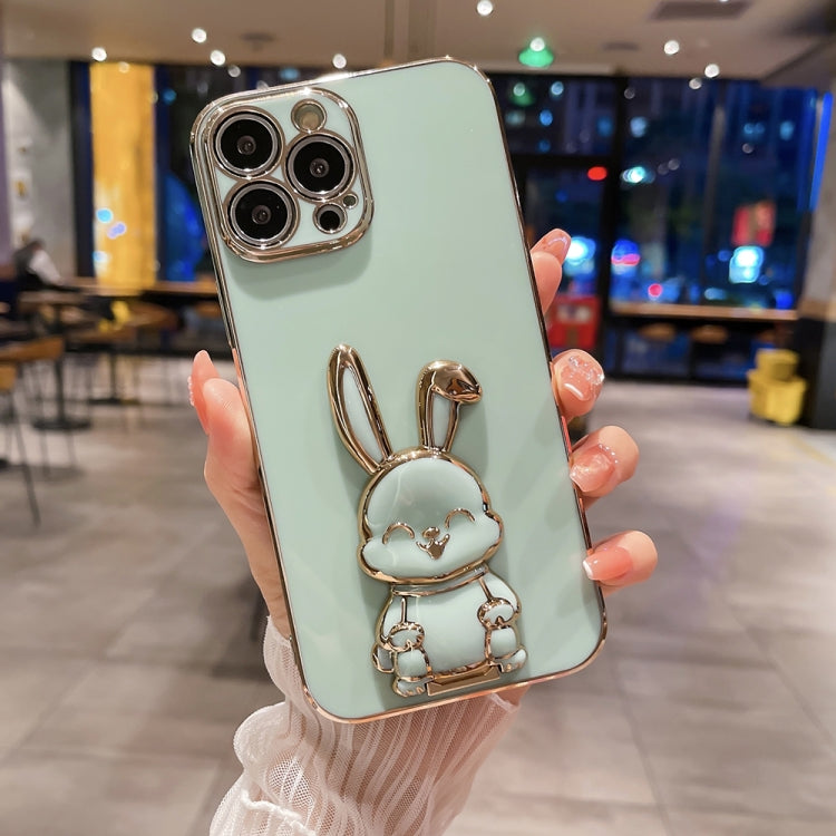 جراب هاتف بحامل أرنب مطلي، مناسب لأجهزة iPhone 13 Pro Max وiPhone 12 وiPhone 12 Pro وiPhone 12 Pro Max وiPhone 11 وiPhone 11 Pro